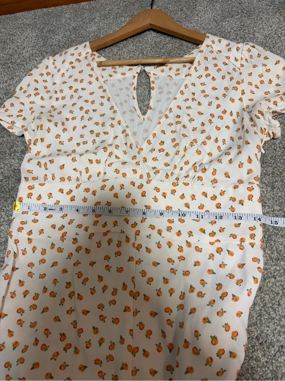 Free People Fruit Print Jumpsuit 6 Cream Wide Leg Boho